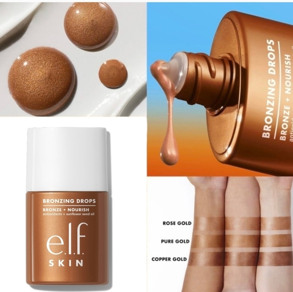 NEW Elf Skin Bronzing Drops Rose Gold Tinted Serum For Fair to Medium Complexion - Picture 1 of 8